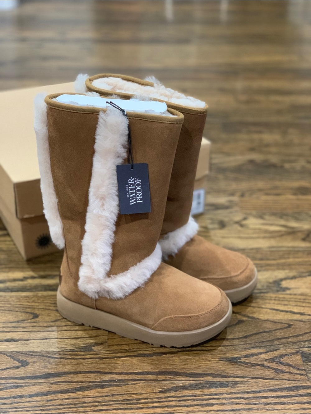 New Ugg Sundance Tall Waterproof Chestnut Boots Women’s Size 5